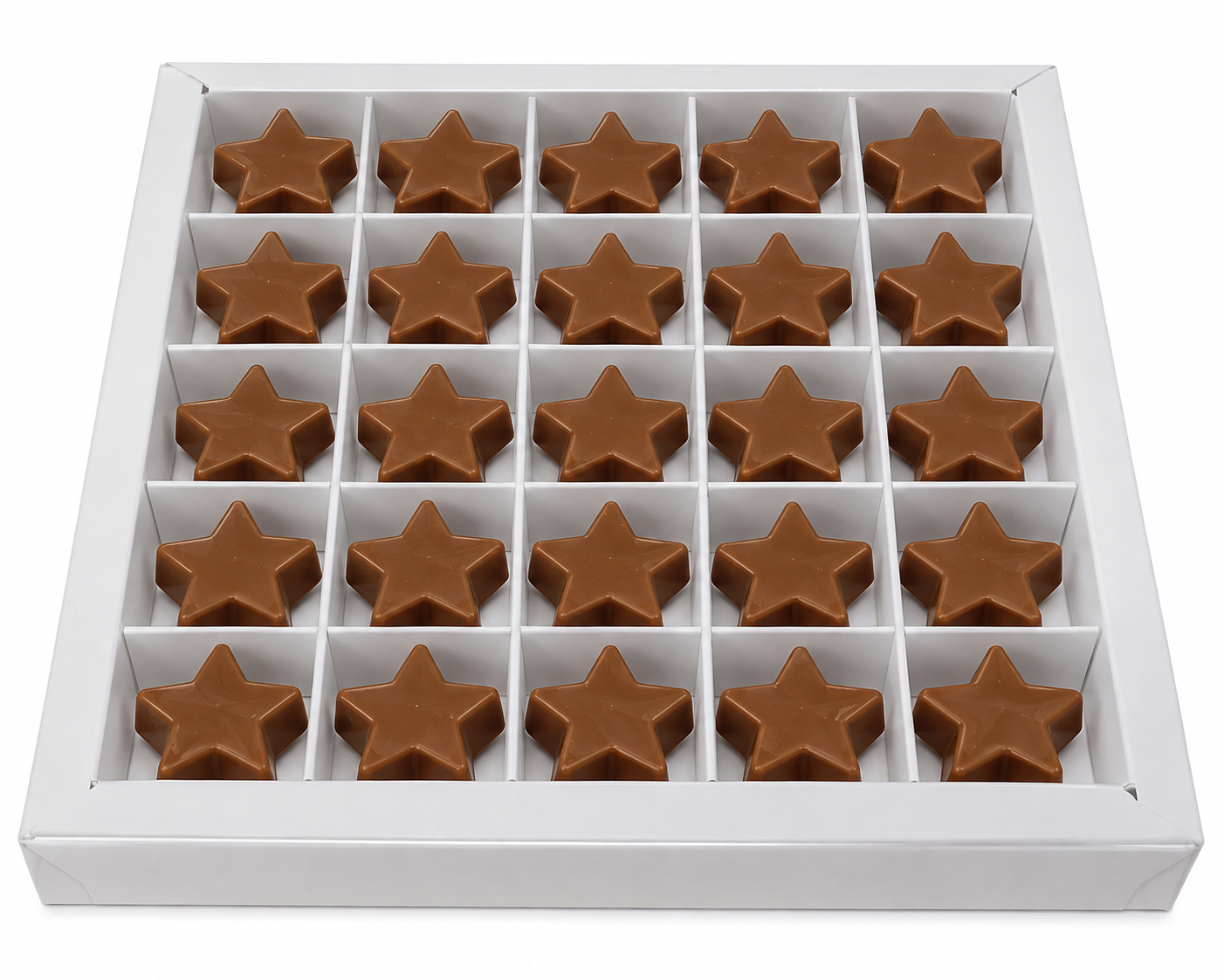 LUXE gepersonaliseerde adventskalender met 24 stuks chocolade melk sterretjes